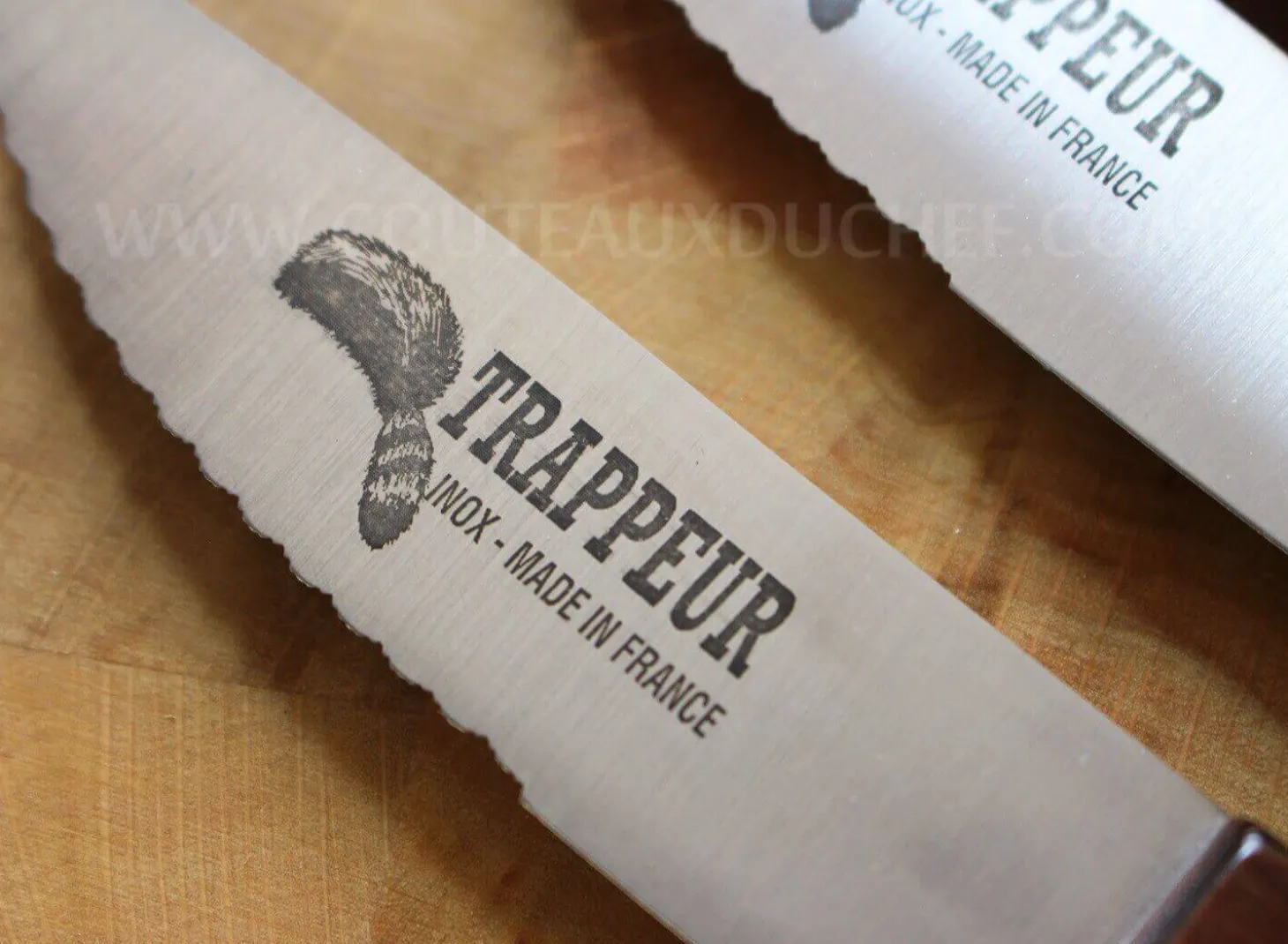 Coffret 6 couteaux à steak Trappeur Au Nain lames dentelées - Qualité française