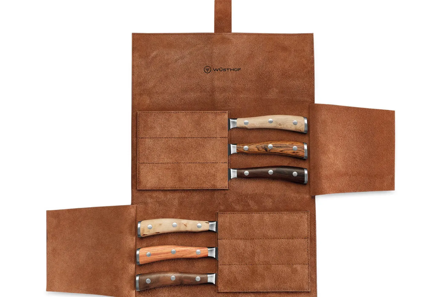 Coffret 6 couteaux à steak Wüsthof Ikon forgés 12cm avec pochette en cuir