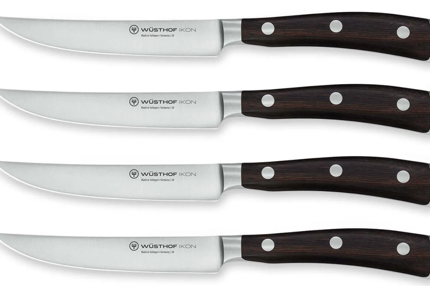 Coffret 4 couteaux à steak Wüsthof Ikon forgés 12cm manches en bois de grenadille