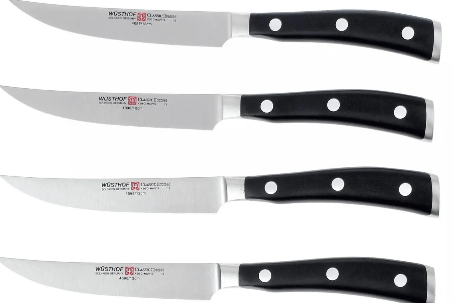 Coffret 4 couteaux à steak Wüsthof Classic Ikon forgé 11,5cm