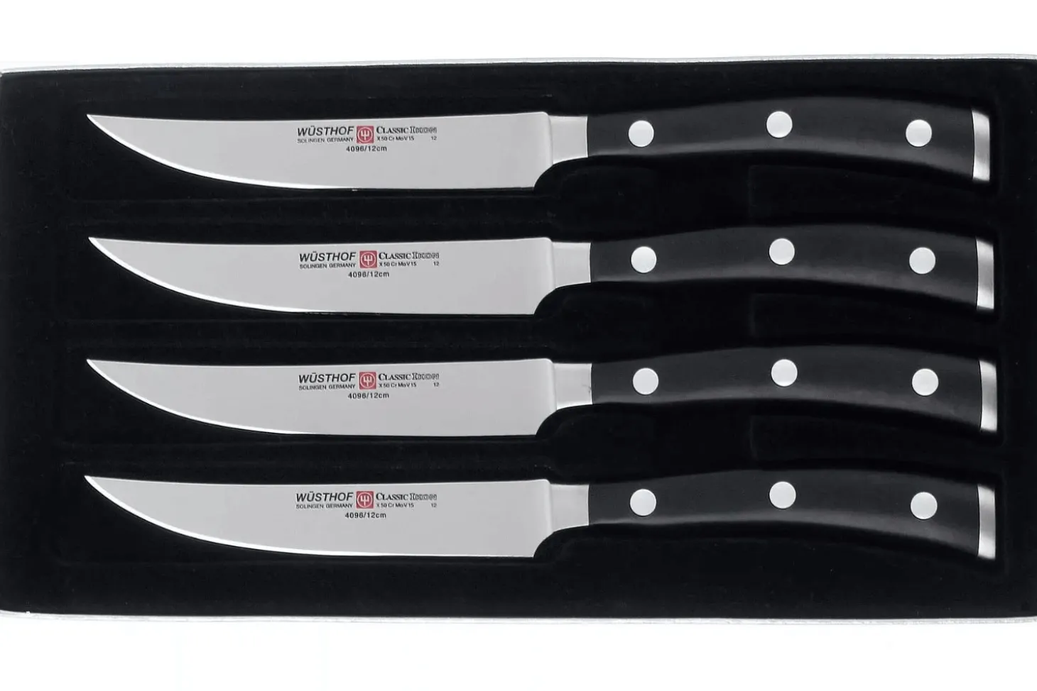 Coffret 4 couteaux à steak Wüsthof Classic Ikon forgé 11,5cm