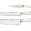 Coffret 3 couteaux Wüsthof Classic Ikon blanc forgés - office 9cm + tranchelard 20cm + chef 20cm