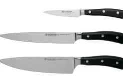 Coffret 3 couteaux Wüsthof Classic Ikon forgés - office 9cm + tranchelard 20cm + chef 20cm