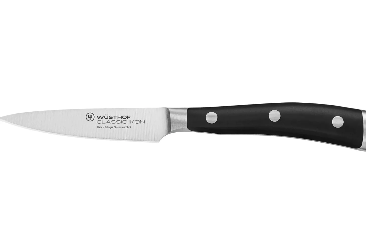 Coffret 3 couteaux Wüsthof Classic Ikon forgés - office 9cm + tranchelard 20cm + chef 20cm