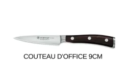 Coffret 3 couteaux Wüsthof Ikon forgés - office 9cm + tranchelard 20cm + chef 20cm