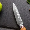 Coffret 3 couteaux Wusaki Damas 10Cr olivier Santoku + Universel + Office
