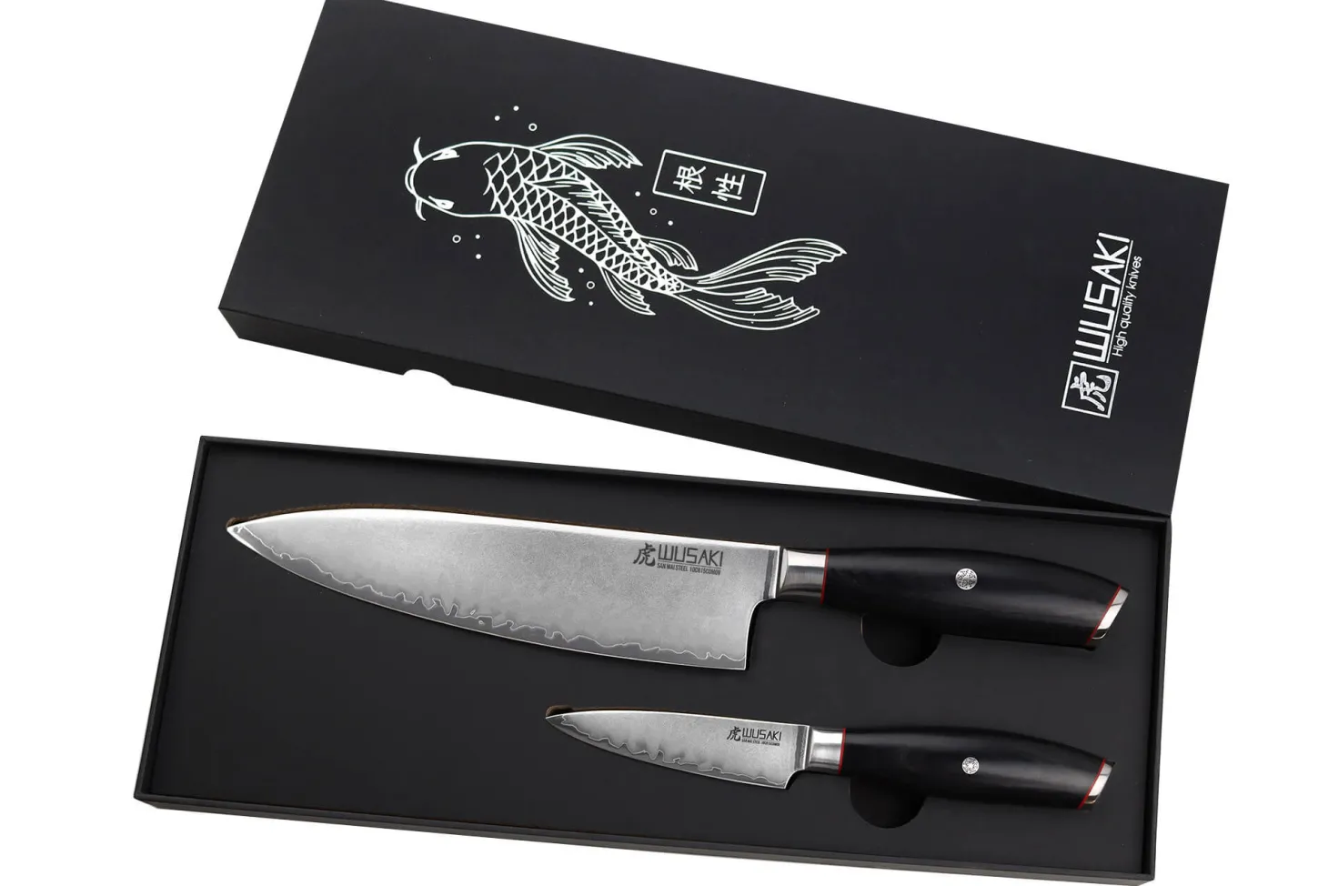 Coffret 2 couteaux Wusaki Fujiko Black 10CR Chef + Office