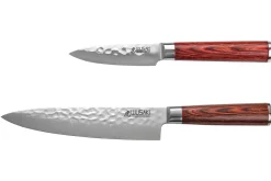 Coffret 2 couteaux Wusaki Pakka X50 pakkawood Chef + Office