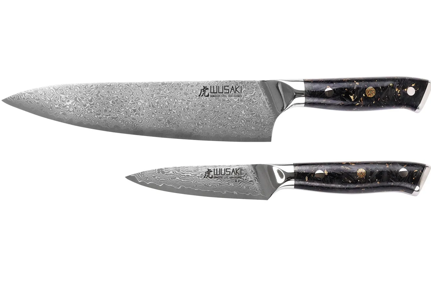 Coffret 2 couteaux Wusaki Sakin Damas 10Cr Chef + Office