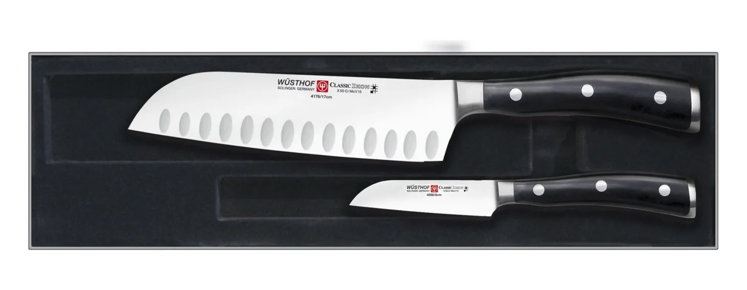 Coffret 2 couteaux Wusthof Classic Ikon - Santoku + légumes