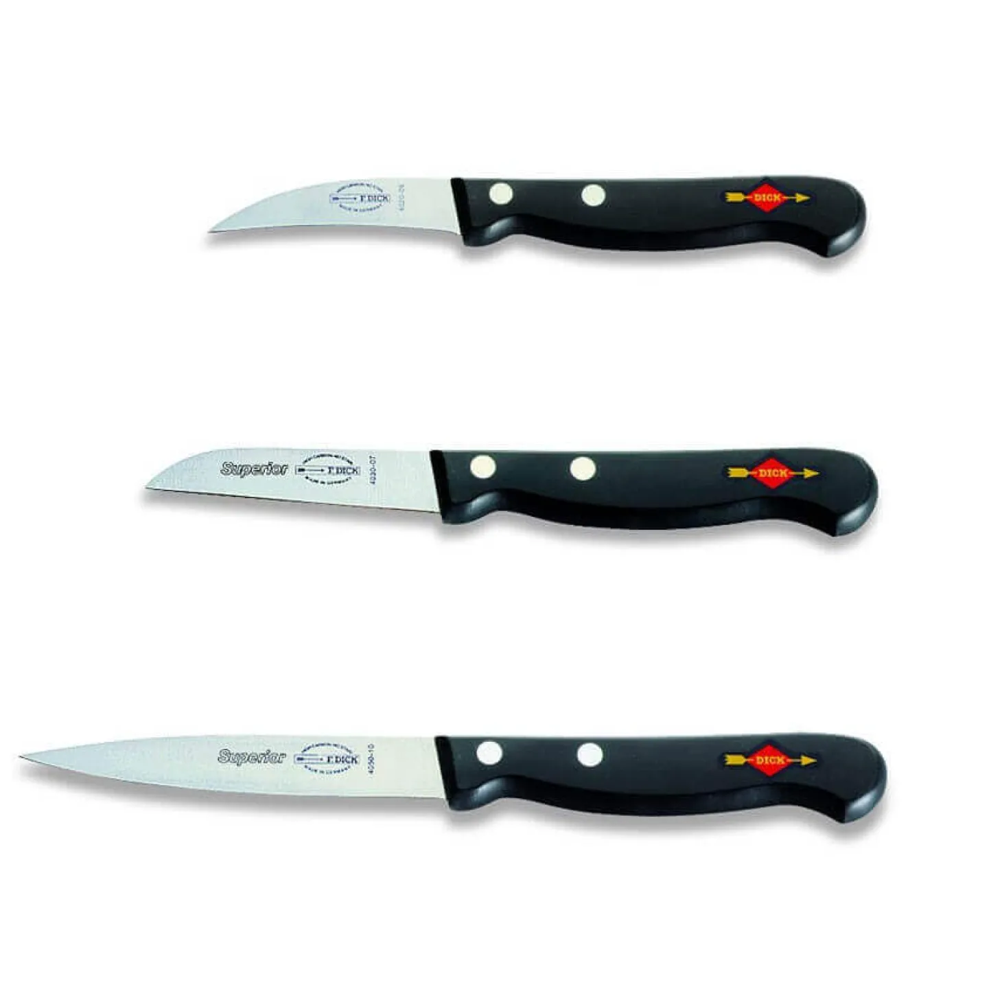 Coffret de 3 couteaux de cuisine pro DICK SUPERIOR éplucheur+légumes+universel