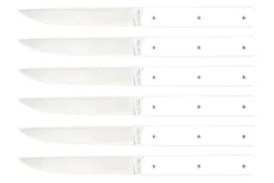 Coffret de 6 couteaux de table faits mains Perceval 888 blanc