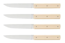 Coffret de 4 couteaux de table faits main Perceval 888 façon ivoire