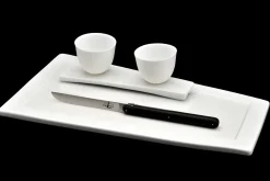 Coffret de 6 couteaux de table Forge de Laguiole Andrée Putman manches rivetés en ébène