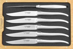 Coffret de 6 couteaux de table Laguiole en Aubrac tout inox manches mats