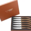 Coffret de 6 couteaux de table Laguiole en Aubrac L'Ecir manches en noyer