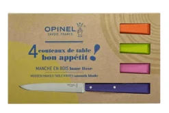 Coffret de 4 couteaux de table Opinel Bon Appétit Pop n°125 lames 11cm en inox manche en charme