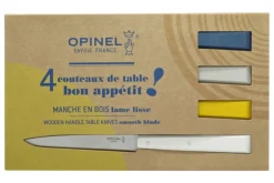 Coffret de 4 couteaux de table Opinel Bon Appétit Céleste n°125 lames 11cm en inox manches en charme