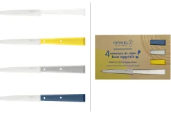 Coffret de 4 couteaux de table Opinel Bon Appétit Céleste n°125 lames 11cm en inox manches en charme