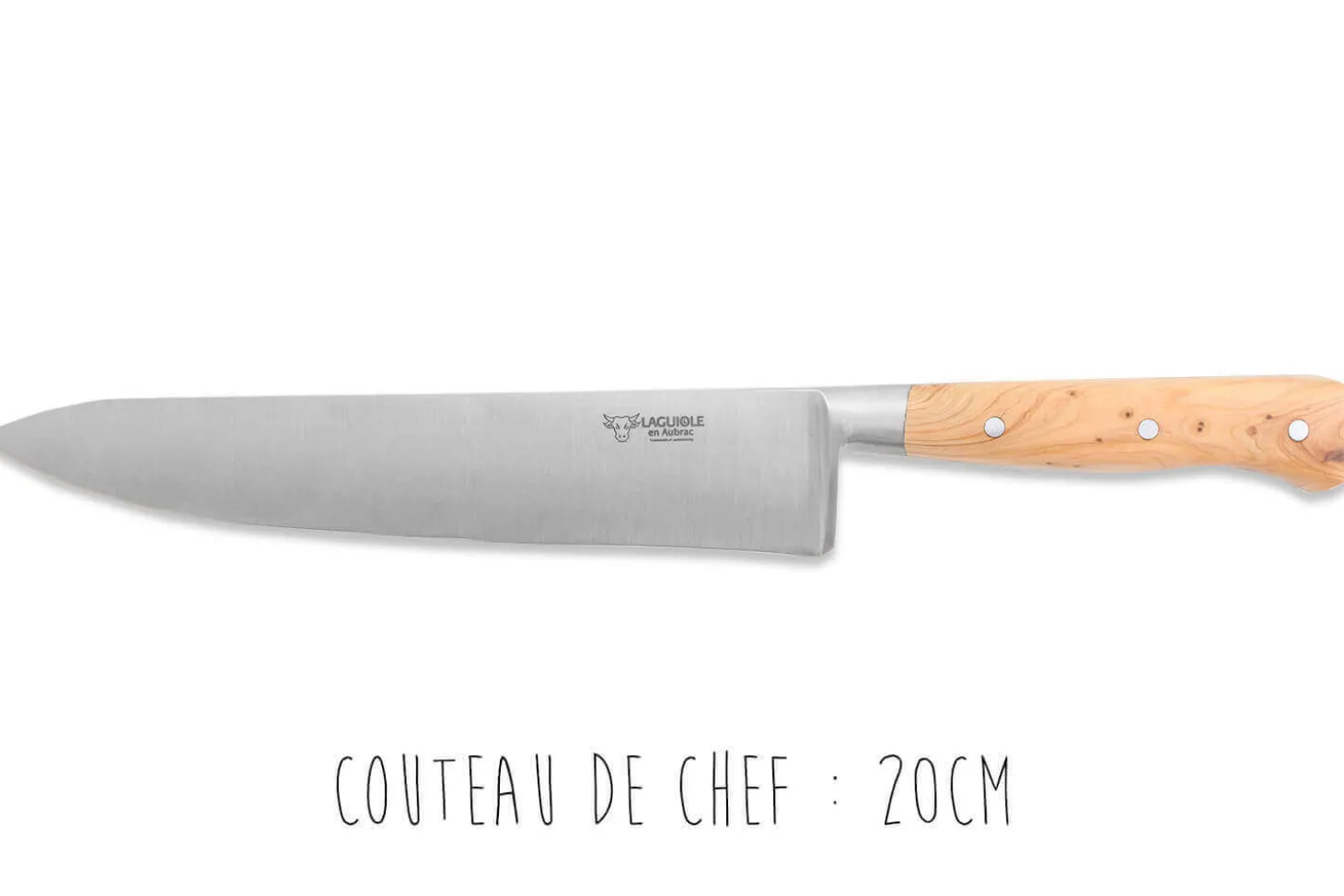 Coffret de 3 couteaux en genévrier Laguiole en Aubrac : Office + Universel + Chef