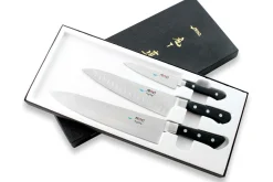 Coffret de 3 couteaux japonais MAC Professional office + chef alvéolé 20cm + chef 24cm