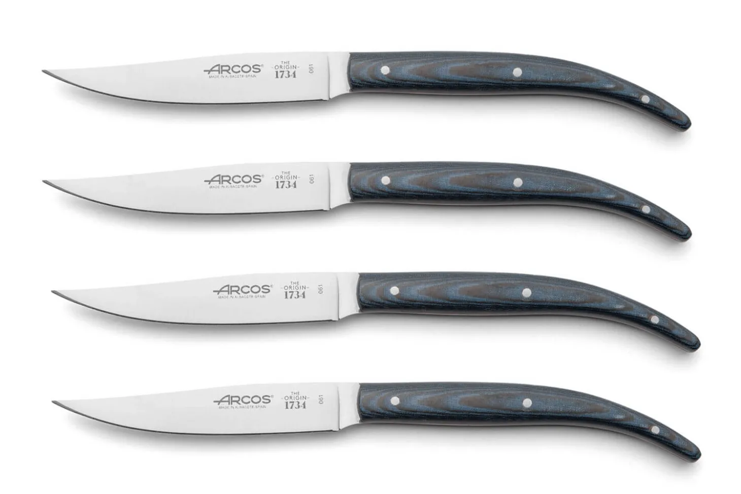 Coffret de 4 couteaux à steak Arcos The Origin manche micarta bleu