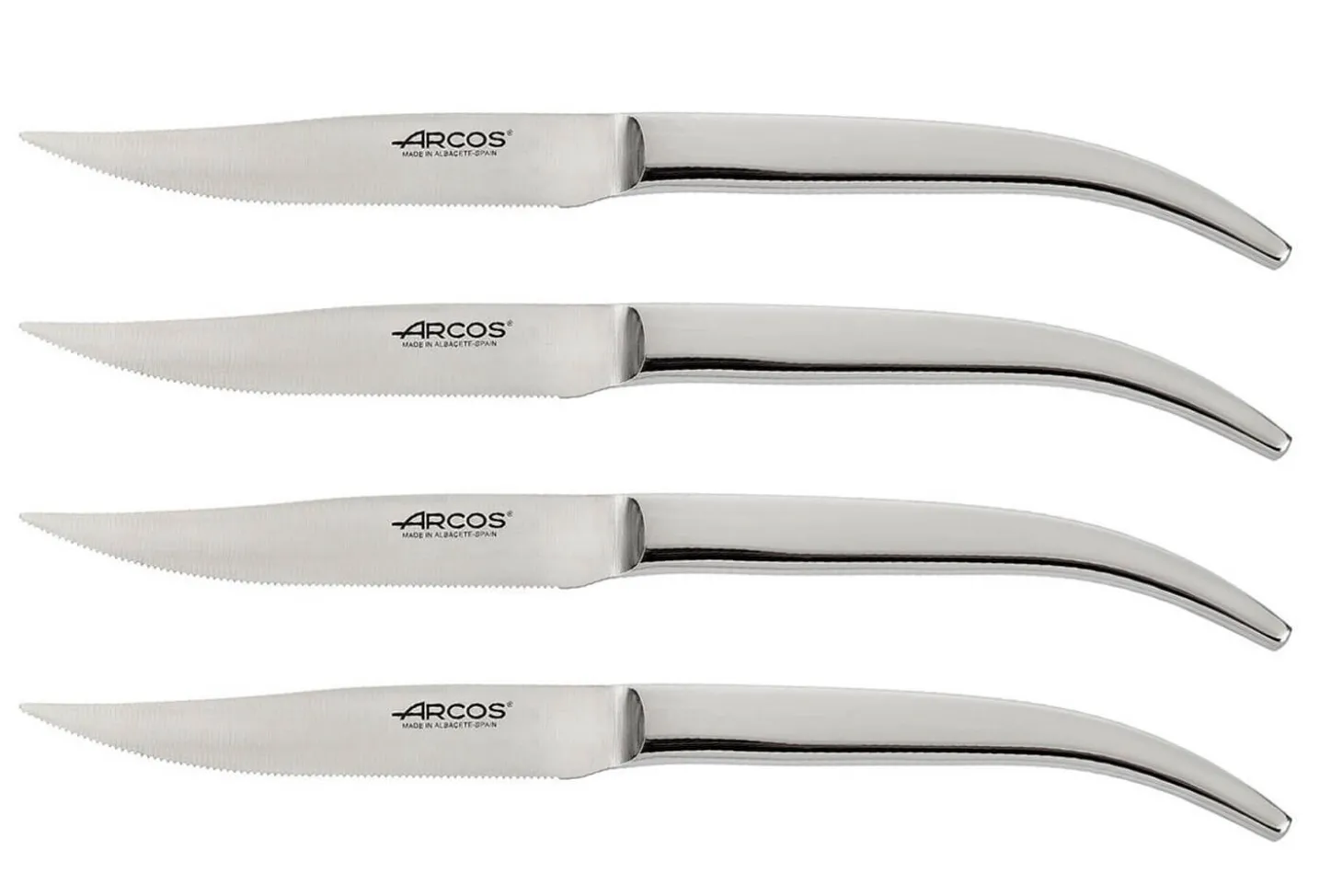Coffret de 4 couteaux à steak Arcos Steel-Force tout en inox lame dentelée 11cm