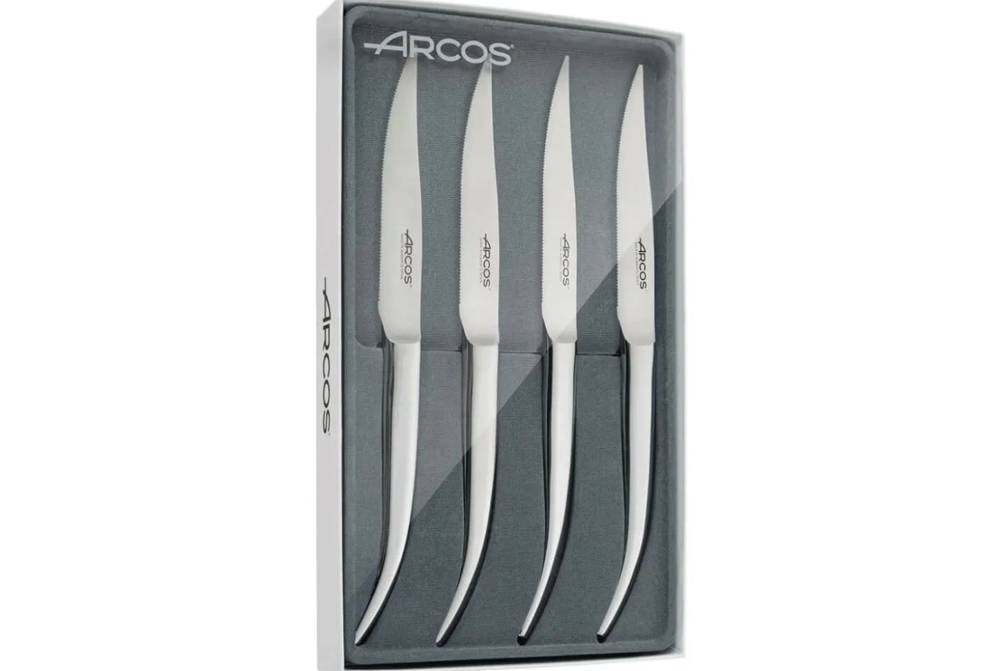 Coffret de 4 couteaux à steak Arcos Steel-Force tout en inox lame dentelée 11cm