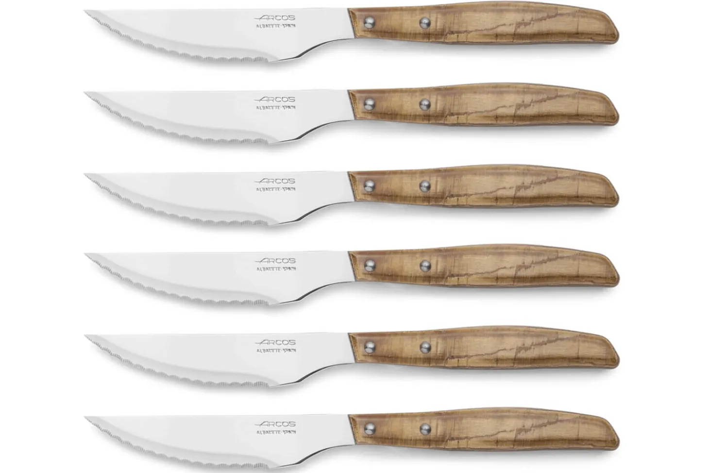 Coffret de 6 couteaux à steak/pizza Arcos lame dentelée 11cm