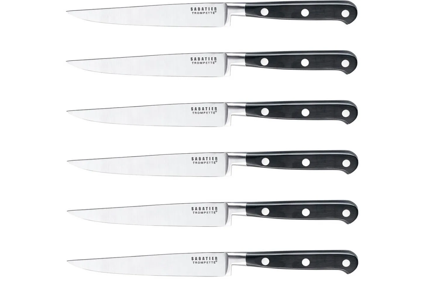 Coffret de 6 couteaux à steak Sabatier Trompette manches à rivets