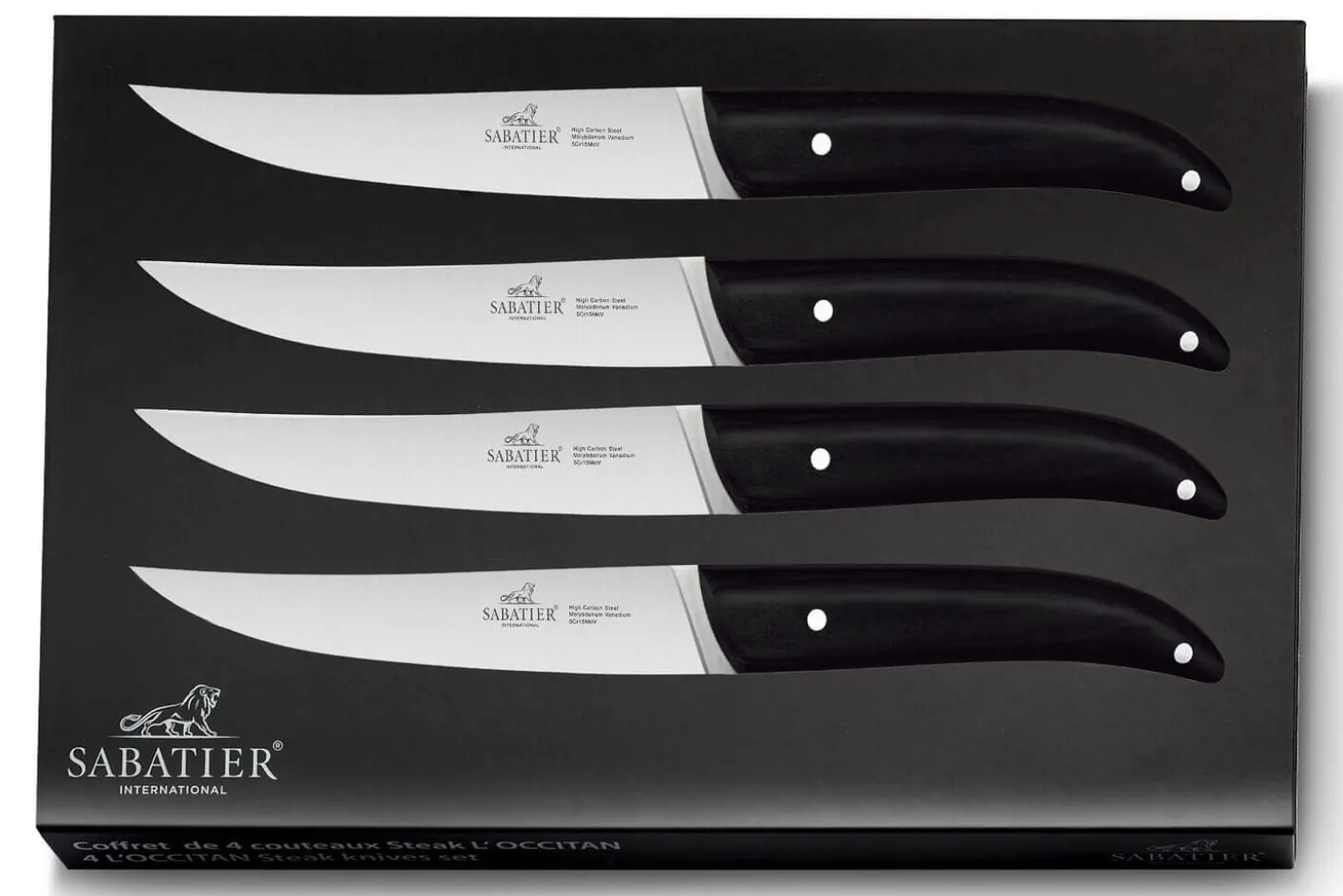 Coffret de 4 couteaux à steak Sabatier International L'Occitan lame inox