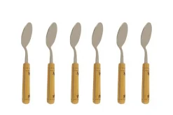 Coffret de 6 cuillères à café Nontron 87603 manche buis rond pyrogravé 14cm