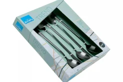 Coffret de 6 cuillères mazagran Amefa Austin inox revêtement coloré