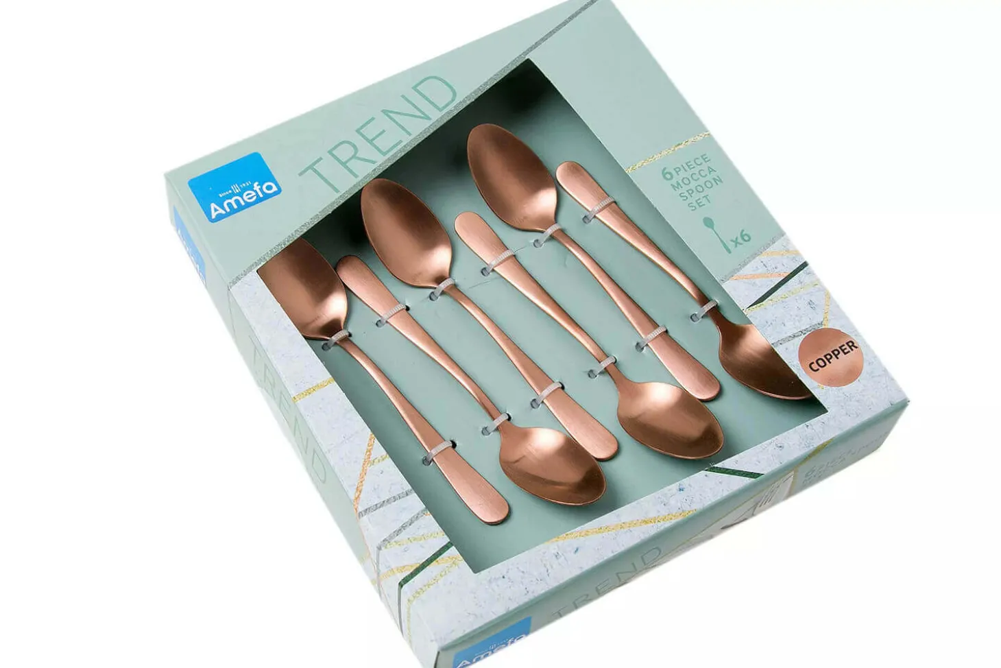 Coffret de 6 cuillères à moka Amefa Austin inox revêtement coloré