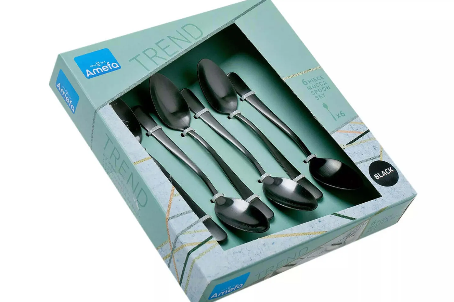 Coffret de 6 cuillères à moka Amefa Austin inox revêtement coloré