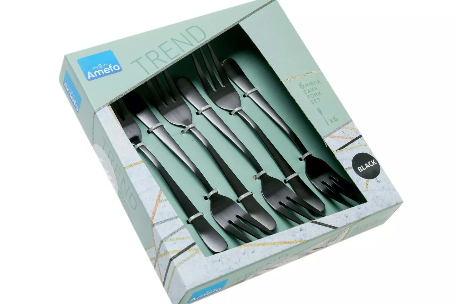 Coffret de 6 fourchettes dessert Amefa Austin inox revêtement coloré
