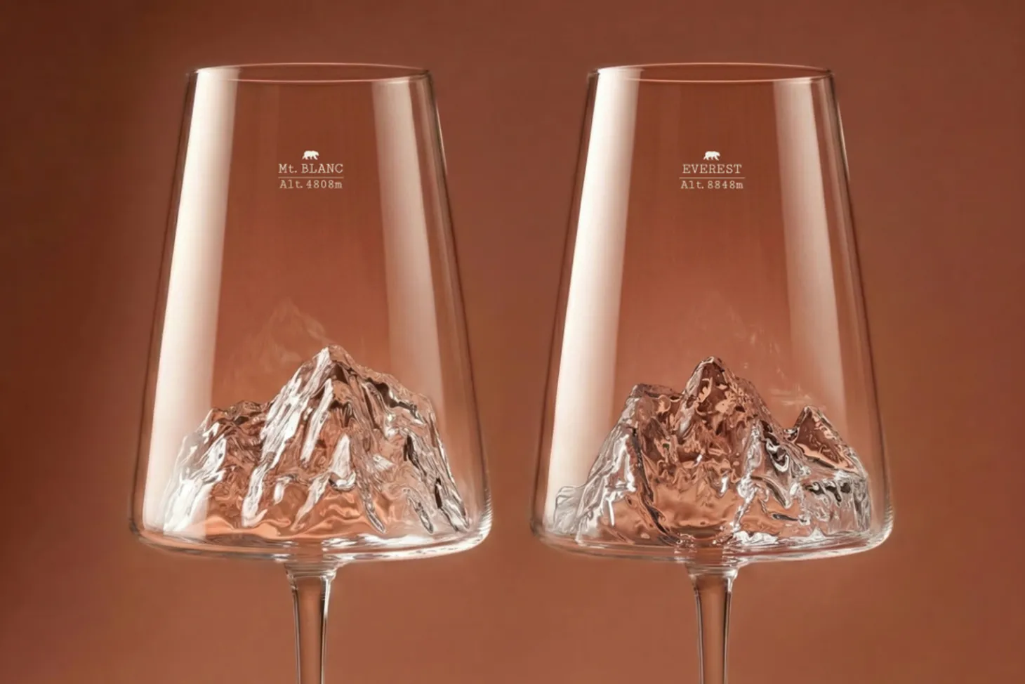 Coffret de 2 verres à vin Alaskan Maker Topographic Mont Blanc & Everest