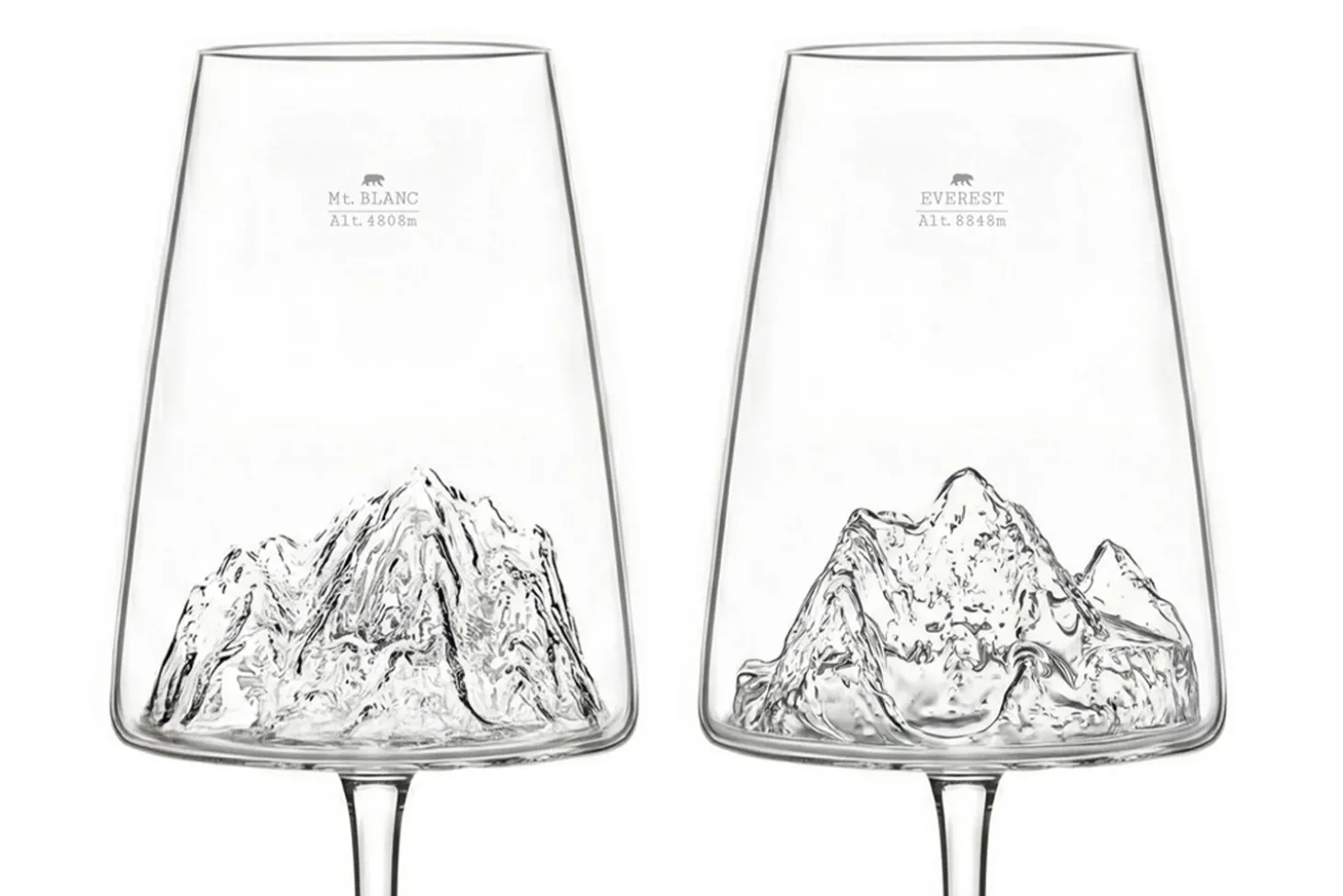 Coffret de 2 verres à vin Alaskan Maker Topographic Mont Blanc & Everest