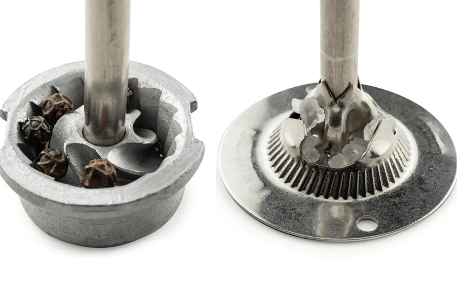 Coffret duo de moulins à poivre et à sel sec Peugeot Fidji en bois de hêtre et inox noir