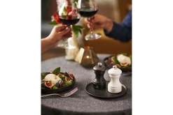 Coffret duo moulin à sel et poivre Peugeot Bistro en bois noir + blanc 10cm