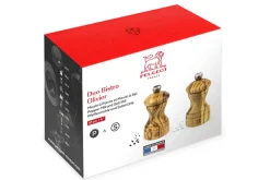 Coffret duo moulin à sel et poivre Peugeot Bistro en bois d'olivier 10cm
