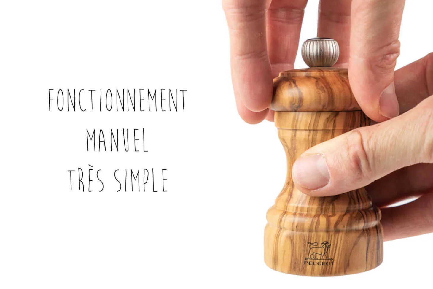 Coffret duo moulin à sel et poivre Peugeot Bistro en bois d'olivier 10cm