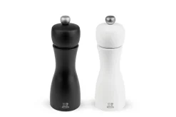 Coffret duo moulin à sel et poivre Peugeot Tahiti en bois noir + blanc