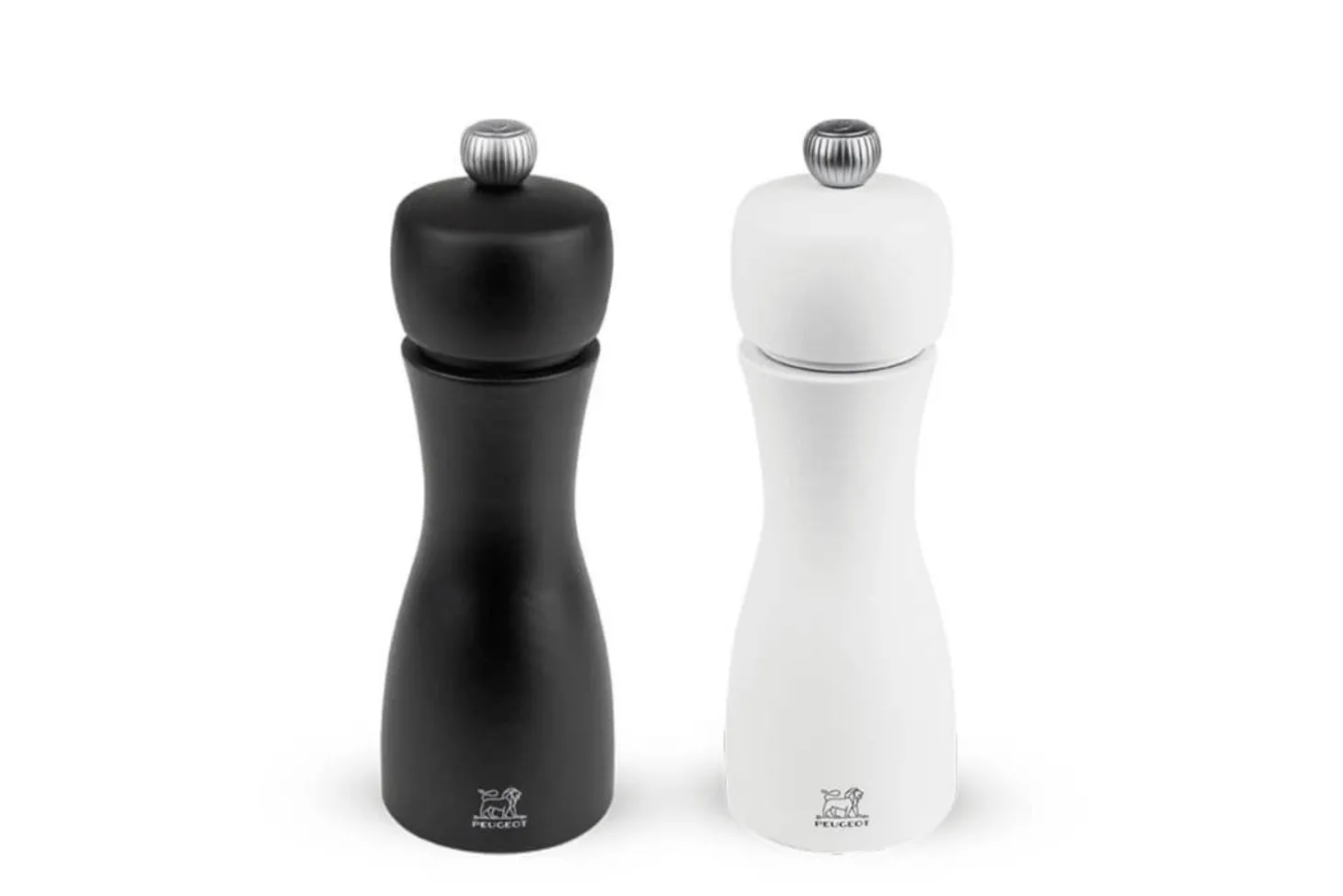 Coffret duo moulin à sel et poivre Peugeot Tahiti en bois noir + blanc