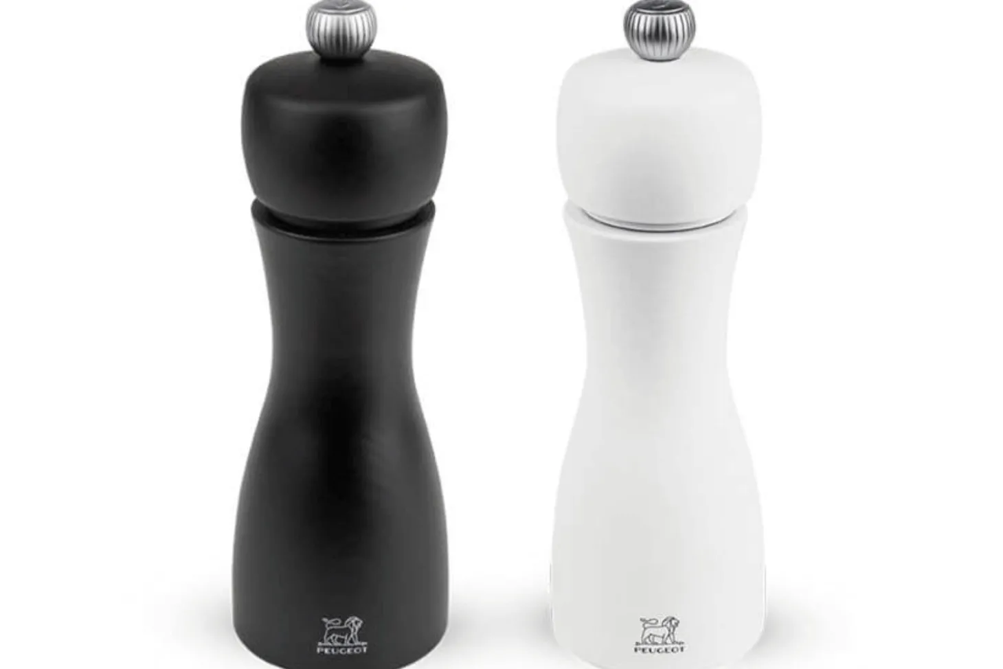 Coffret duo moulin à sel et poivre Peugeot Tahiti en bois noir + blanc