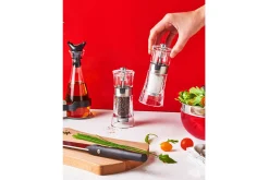 Coffret duo moulin à sel et poivre Peugeot Oslo en acrylique et inox 14cm