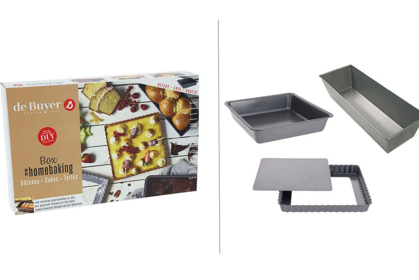 Coffret gâteau cake tarte De Buyer Homebaking 3 pièces