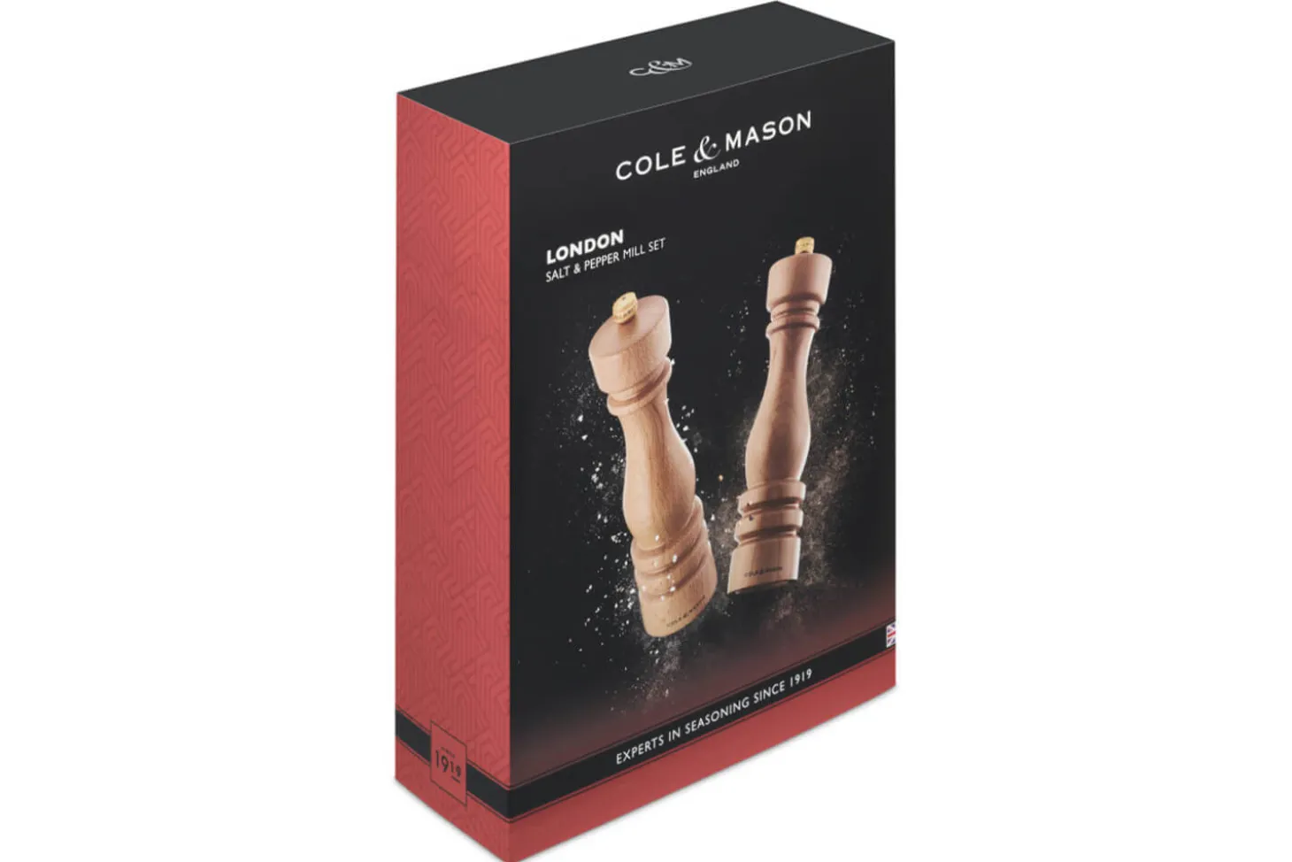 Coffret moulins sel et poivre Cole & Mason London hêtre 22cm