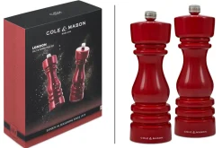 Coffret moulins sel et poivre Cole & Mason London rouge gloss 18cm