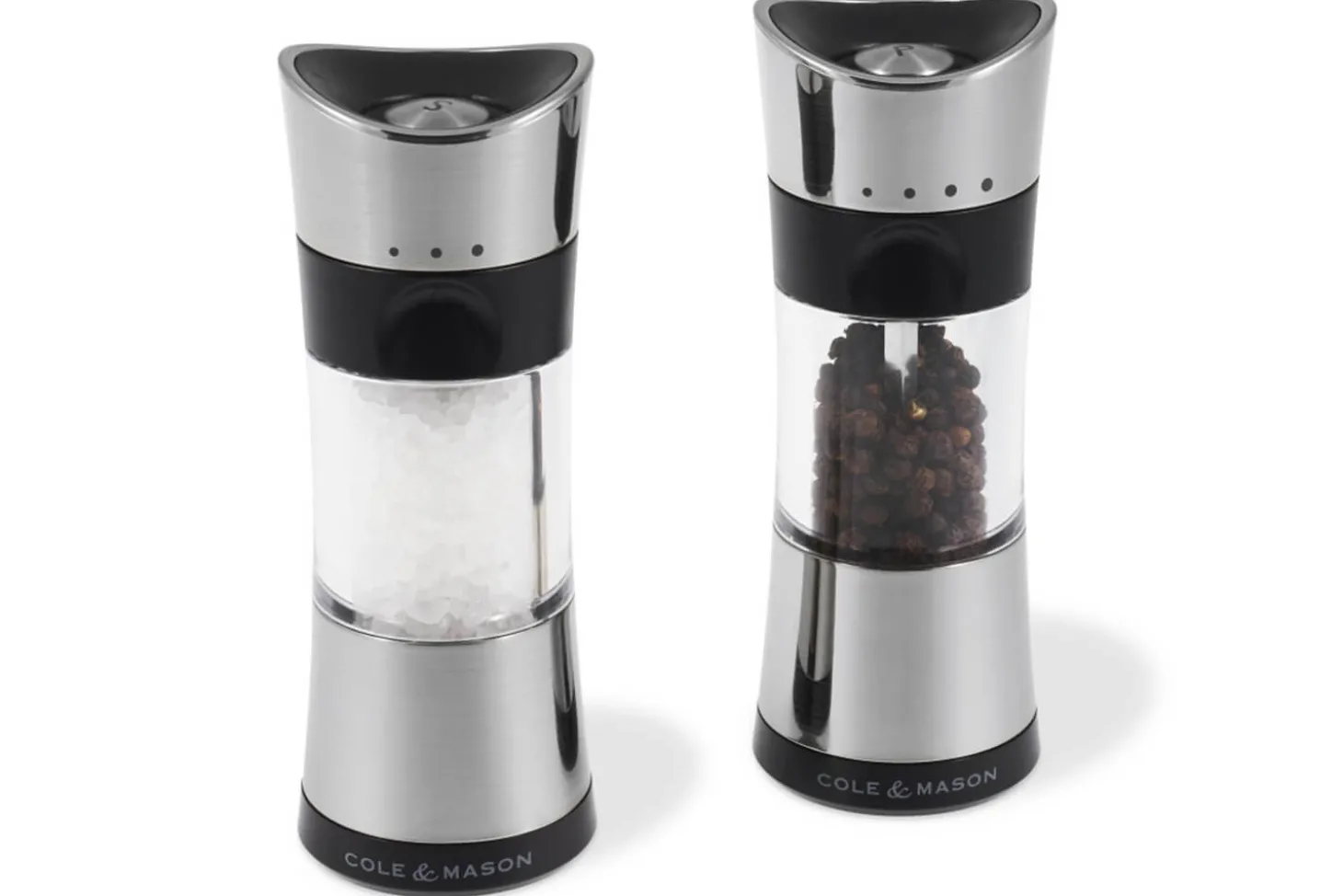 Coffret moulins sel et poivre Cole & Mason Horsham en acrylique et inox 15,4cm